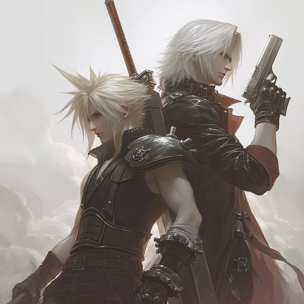 Cloud and Dante, who can defeat this duo? #cloudstrife #Dante #FinalFantasyVIIRebirth #FF7R📷 #DevilMayCry #fanart