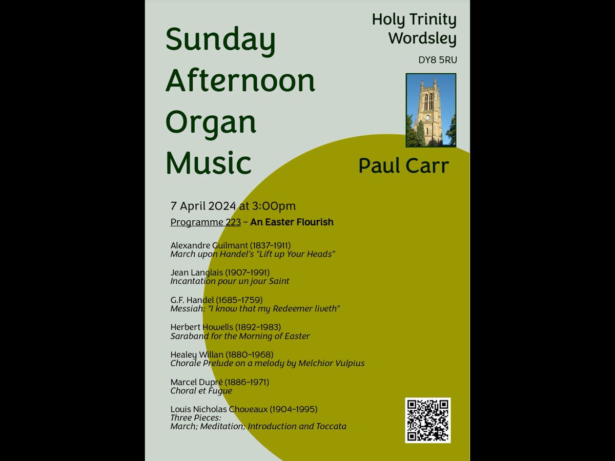 Music at this morning’s Service of the Word included #Stanford: At Easter-tide and #Guilmant: Paraphrase on a theme by Handel. All played by Musician in Residence Paul Carr @OrganistPaul who is back at 3pm today for #SundayAfternoonOrganMusic ‘An Easter Flourish’ Admission Free.
