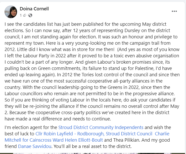 I’ve got a tremendous amount of respect for @doinacornell - consistently not just giving a voice to those who needed it the most but backing up her words with real grassroots action. Politics in action. Will be sad to not have her as a cllr colleague