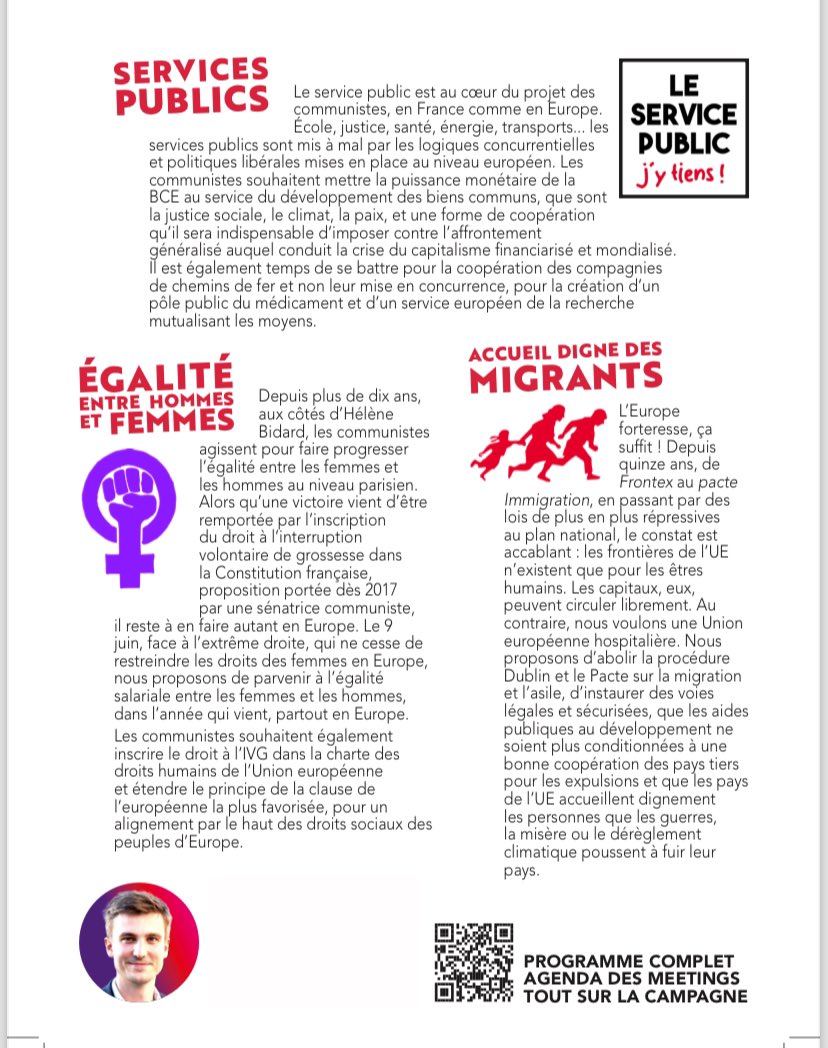 Au marché Saint-Quentin pour distribuer le tract du @PCF_Paris appelant à voter pour la liste de @L_Deffontaines le 9 juin ! #Reprenonslamain #9juin