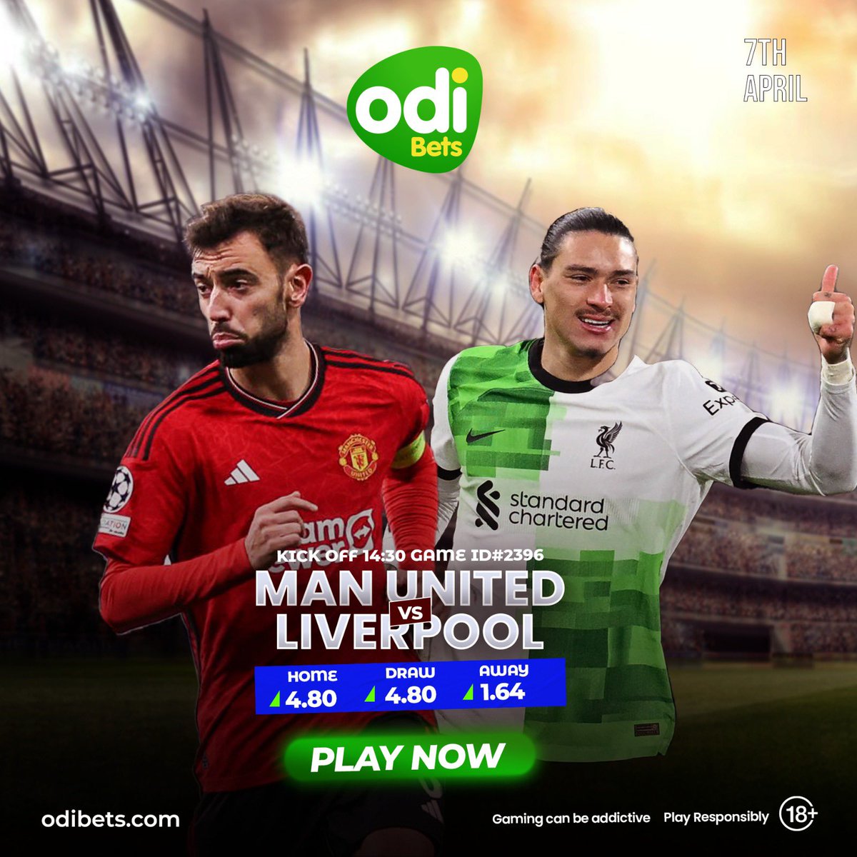 TIC TOC ⏰ 
Manchester United hosts Liverpool this afternoon at Old Trafford for the #EPL 🔥
Who wins? 

Enjoy the best BOOSTED ODDS 📲 odibets.com.gh 

Ghana’s best betting experience! 
#BetExtraODInary