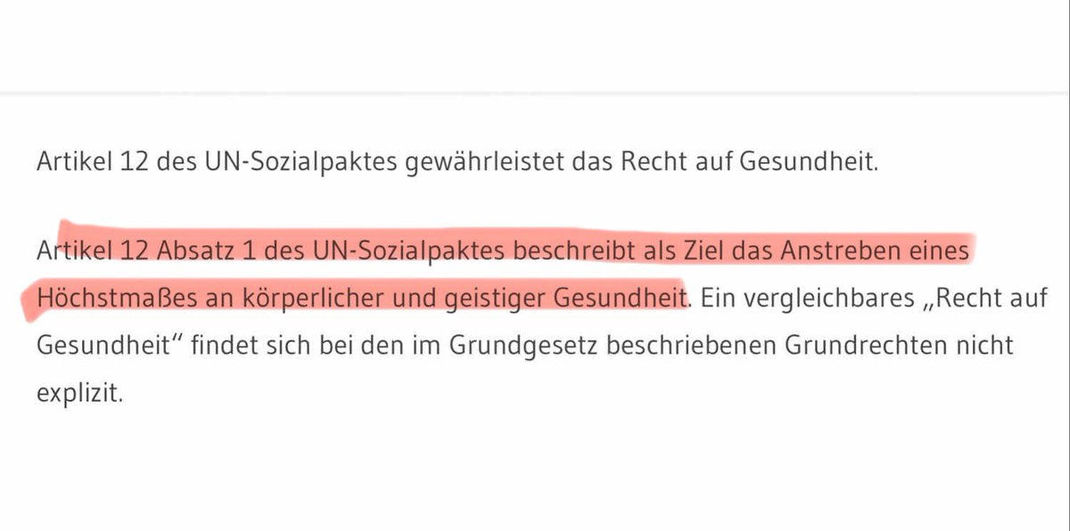 Heute ist #Weltgesundheitstag! #Gesundheit ist ein #Menschenrecht!

Deutschland hat in diesem Jahr Menschen den Zugang zu ihrem Recht weiter erschwert.

Die UN hat 1966 im Sozialpakt die sogenannten WSK-Rechte formuliert. 👇

1/