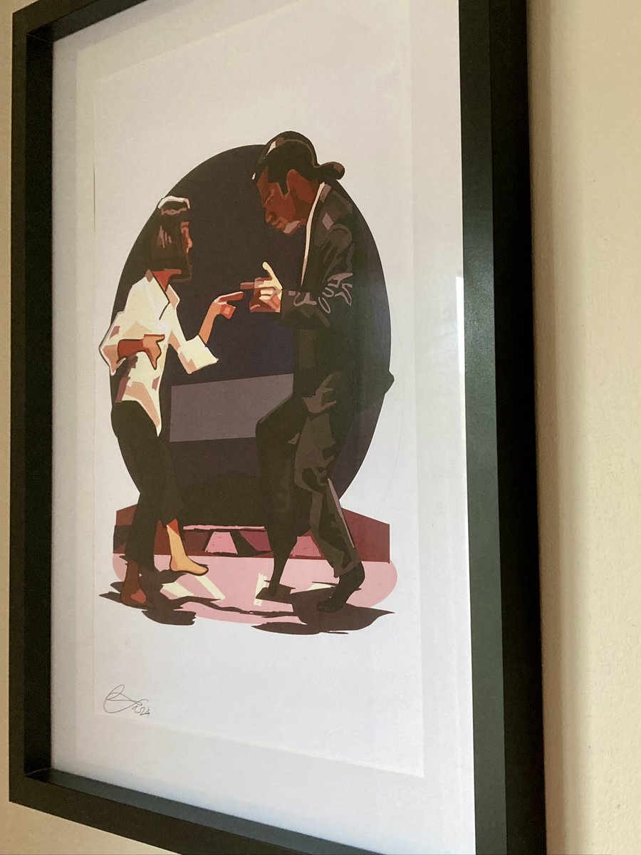 RunningGrump's tweet image. Finally got around to framing and hanging these beauties. Absolutely fantastic work by @aguycalledminty👌🏼 Looking sharp @1phildaniels #pulpfiction #quadrophenia #wearethemods #thewarriors