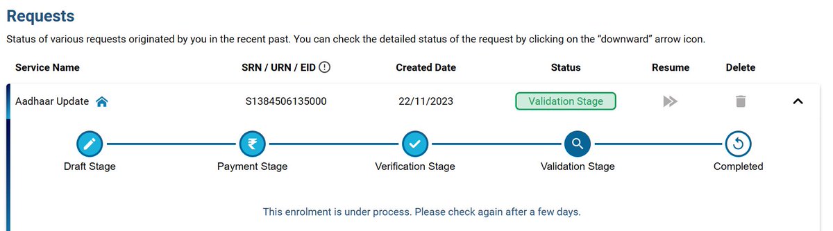 shaile6x's tweet image. I requested an address change online over 4 months ago, still stuck in validation stage. Complaint filed 3+ months ago with no action. Tried contacting 1947 and help@uidai.gov.in multiple times with no response.
@UIDAI @ceo_uidai @PMOIndia Urgent help needed to resolve this.