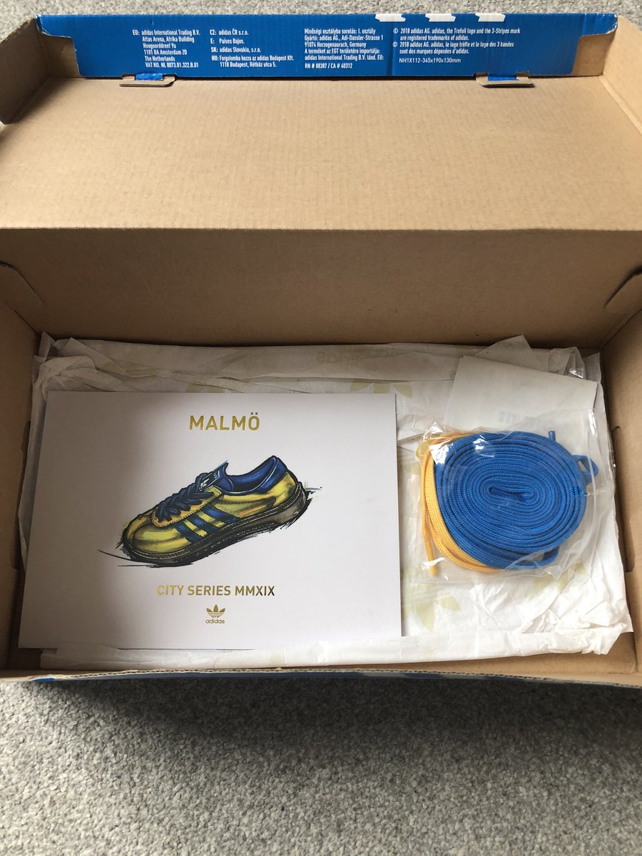 Wondering if there’s any interest in these Adidas Malmo City Series (2019) UK 12 Amazing condition as seen from the photos, complete with photo card and spare lace sets Looking at £75 + your choice of postage RTs appreciated. Cheers ✊🏼 @adiFamily_