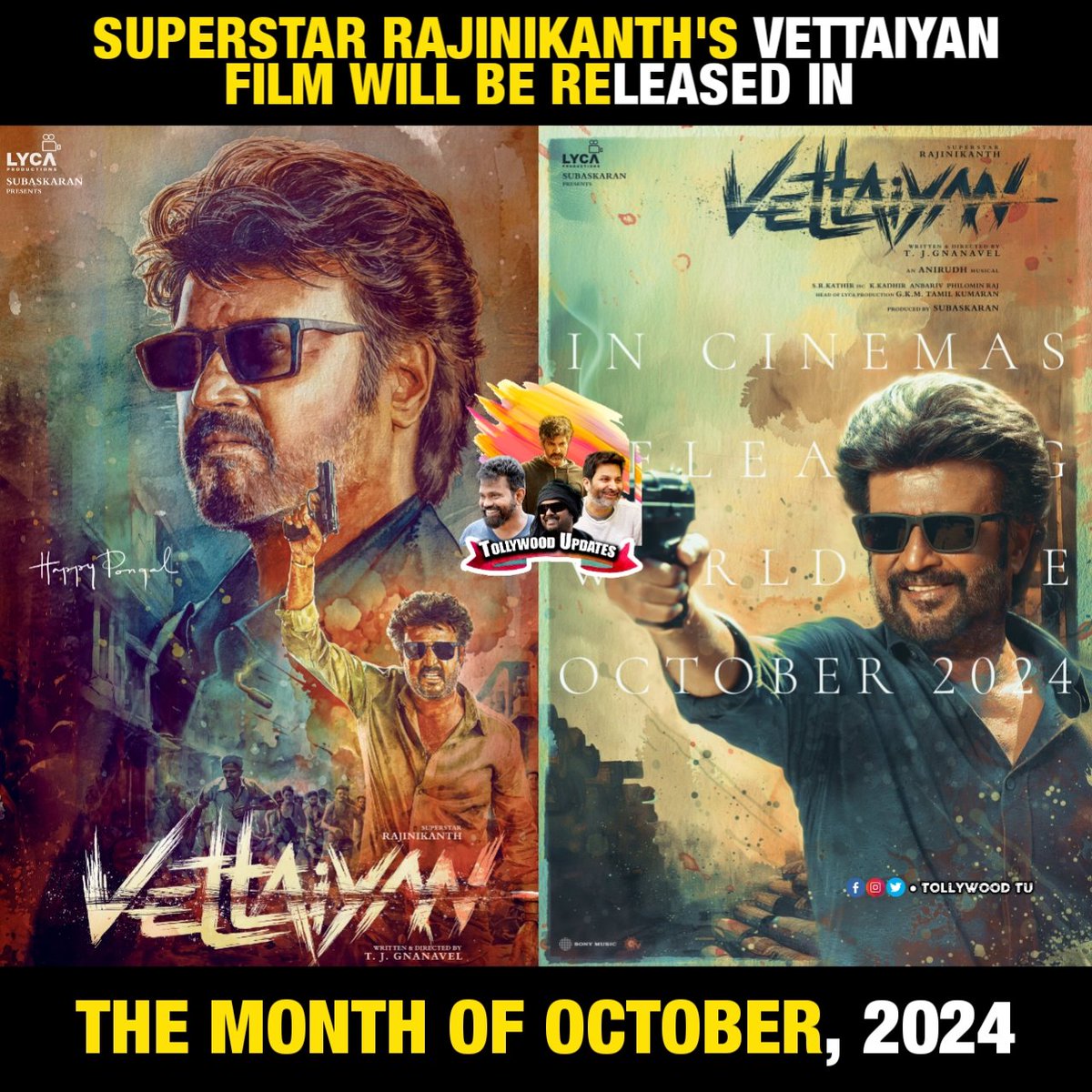 #Vettaiyan to release in the month of October. #Rajinikanth