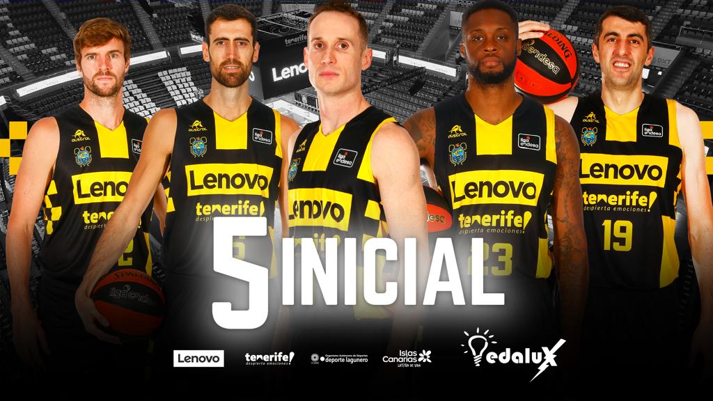 CB1939Canarias's tweet photo. 💪 A punto de empezar el partido en el Santiago Martín

🧐 #Edalux nos trae el quinteto inicial de los nuestros  👇

💛🖤 #VamosCanarias #LenovoTenerife https://t.co/OfCA0BMbvR