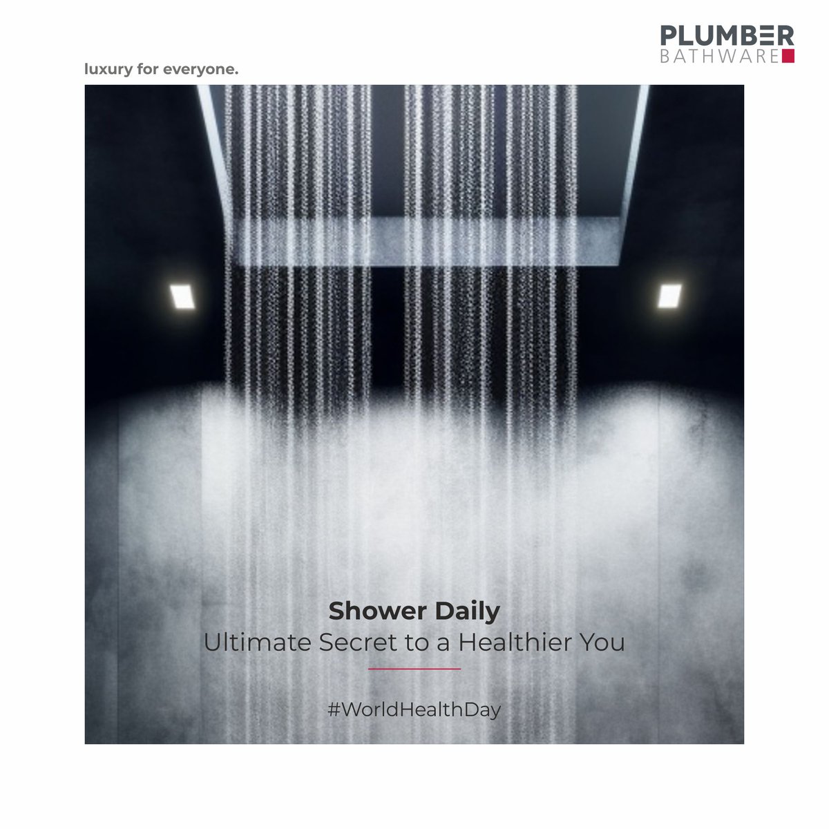 PlumberBathware's tweet photo. On World Health Day, let's commit to shower daily! 

#PlumberBathware #LuxuryForEveryone #WorldHealthDay #Healthy #Health #ModernBathrooms #LuxuryBathroom #Hygiene https://t.co/nHnZrsXY9s