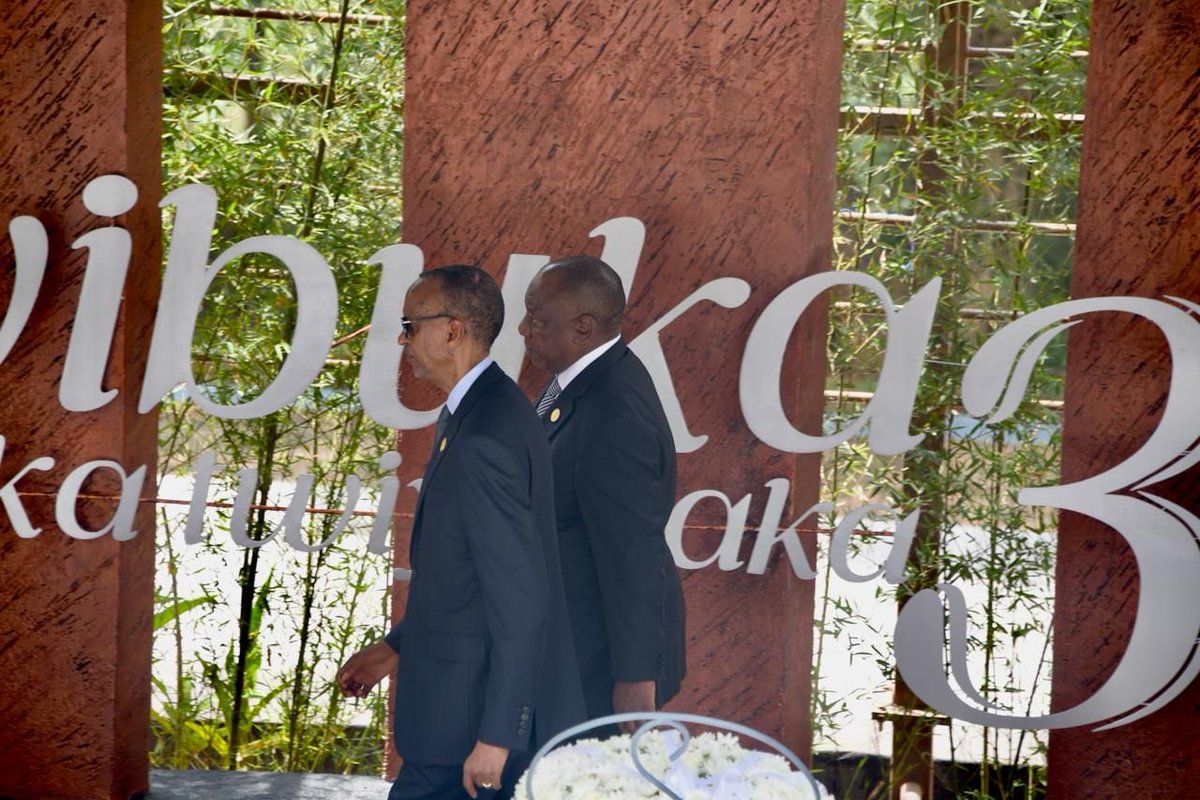 Sophie_Mokoena's tweet image. President Cyril Ramaphosa and President Paul Kagame. #Kwibuka #GCIS #sabcnews