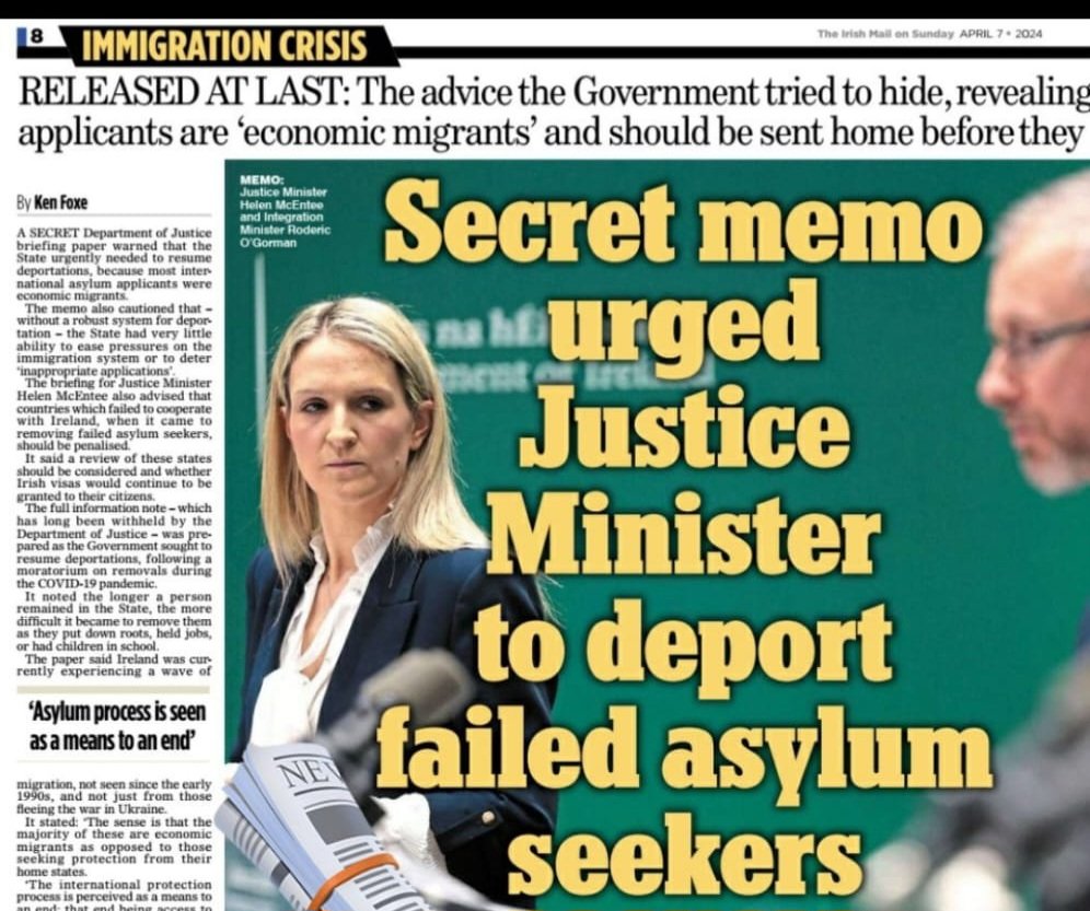 An Aontú parliamentary question found out that 85% of deportation orders were never actioned by the government. When we asked Helen McEntee, where are these people who failed the asylum process and were supposed to be deported, She said, she didn't know.