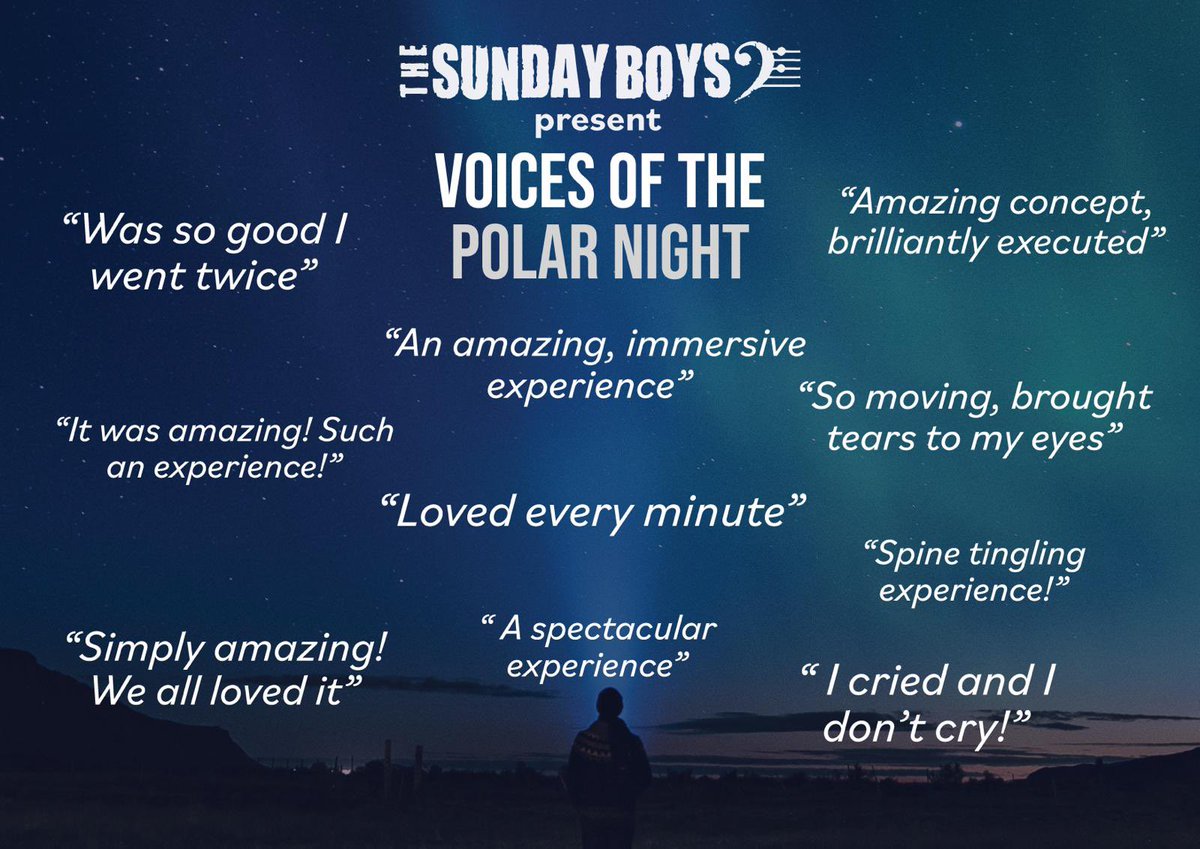 Blindfolded and surrounded by song. With a queer retelling of an Icelandic legend, let The Sunday Boys immerse you in Voices Of The Polar Night. There’s still chance to get your tickets for one of today’s slots, you don’t want to miss out: 🎟️ thesundayboys.com/votpn