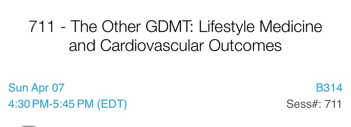 Please join us at 4:30 PM. #ACC2024 Room B314 Lifestyle Medicine: The Other GDMT! #PreventionFirst #LifestyleMedicine @ACLifeMed @ACLMTrainees @ACCinTouch @FloridaACC @ASPCardio @DrOstfeld @BethFratesMD @iamhealthyheart @heartcuredoc