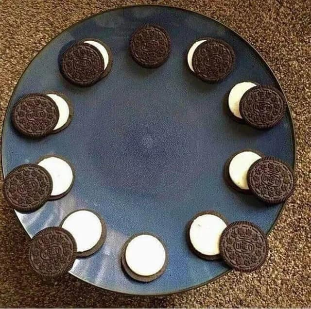 Heck with a pinhole camera. If it's cloudy out tomorrow and you were looking forward to the solar eclipse, just get out a dozen or so Oreo cookies and a plate. The best part is you can eat the cookies when the eclipse is over.