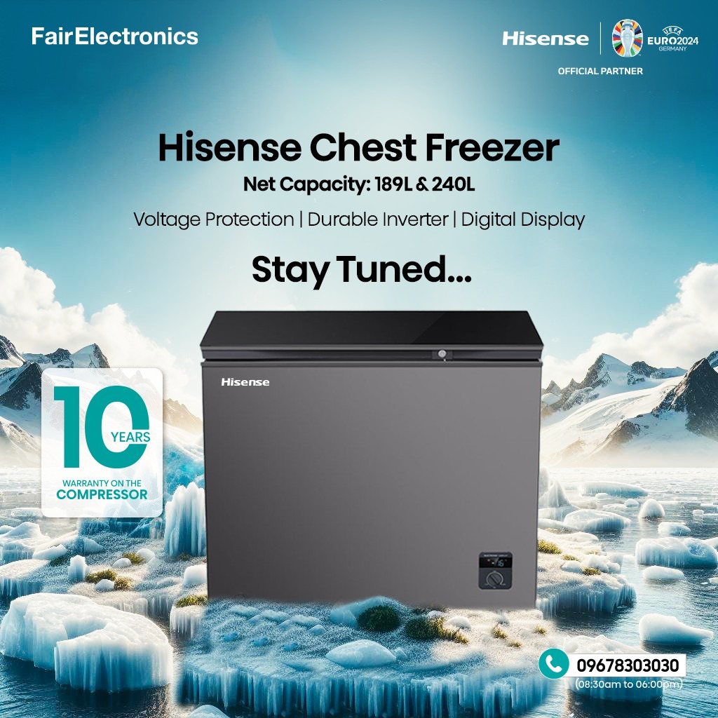 Hisense is adding up new chest freezer in its line up in Bangladesh. 
Stay tuned to know more...

Hotline: 09678303030

#hisense #hisenserefrigerator #chestfreezer #hisensebangladesh #fairelectronics