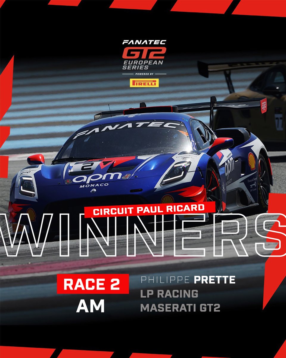 OFFICIAL RESULTS ➡️ RACE 2 An amazing race won by RTR Projects by a mere 0.07s, while Philippe Prette took Am spoils 🏆🏆 #FanatecGT #GT2Europe #GT2 #Pirelli