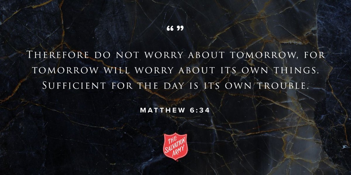 'Therefore do not be anxious about tomorrow, for tomorrow will be anxious for itself. Sufficient for the day is its own trouble.' -Matthew 6:34 #SundayInspiration