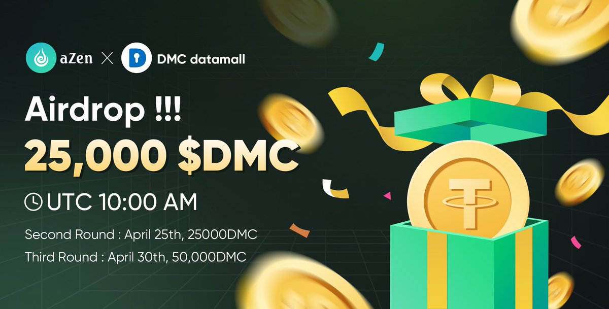 🎉 Airdrop Alert! 🚀 Get ready because phase 1 of the $100,000 DMC airdrop is launching tomorrow, April 8th, 2024! 25% of the tokens will be distributed in this phase. Congratulations in advance to all our active aZen community members! 🎉 And if you're not part of our awesome…