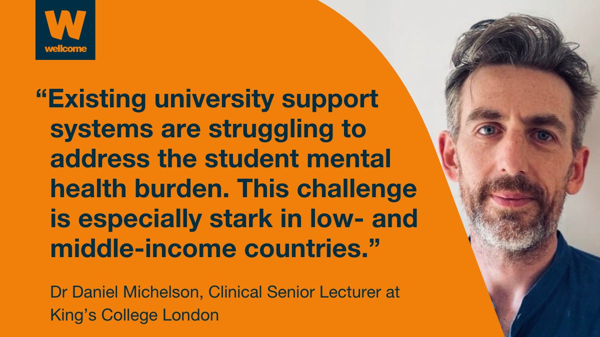 We’re funding the METROPOLIS research team, led by Dr Daniel Michelson from @KingsCollegeLon, to design, deliver and evaluate low-cost, peer-led interventions that could help improve student mental health in India and beyond. Learn more 👇 wellc.me/3Vwxgm1