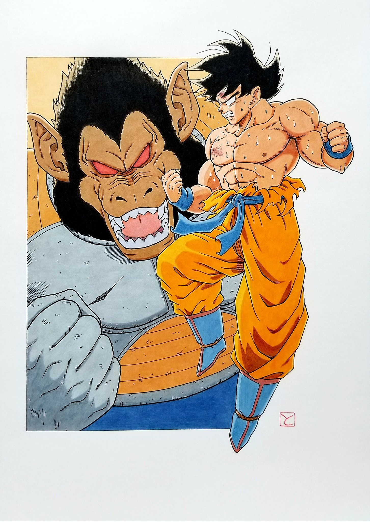 ベジータ　原作絵　鳥山明　リーダーパラレル　金　ゴールド a24wks on X: 