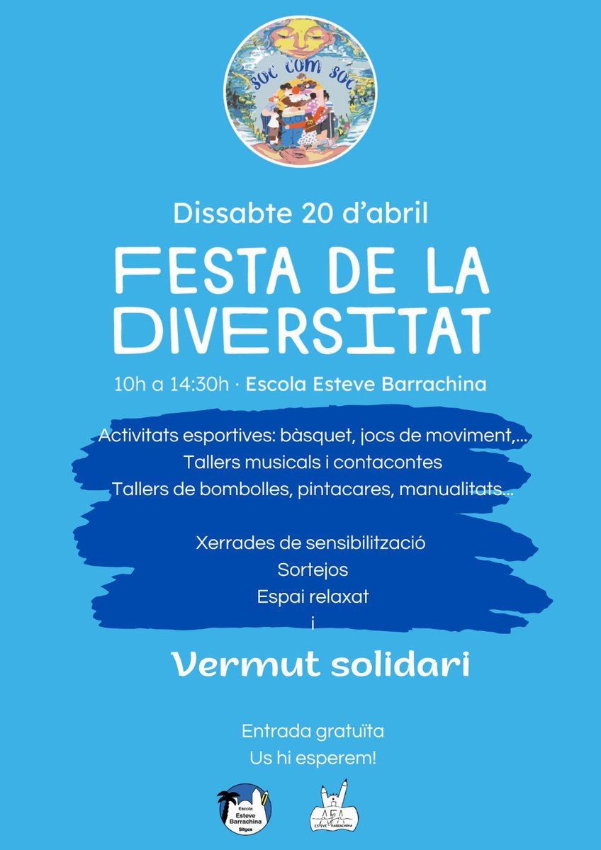 20 d'abril, FESTA DE LA DIVERSITAT al Barrachina! Us esperem!!