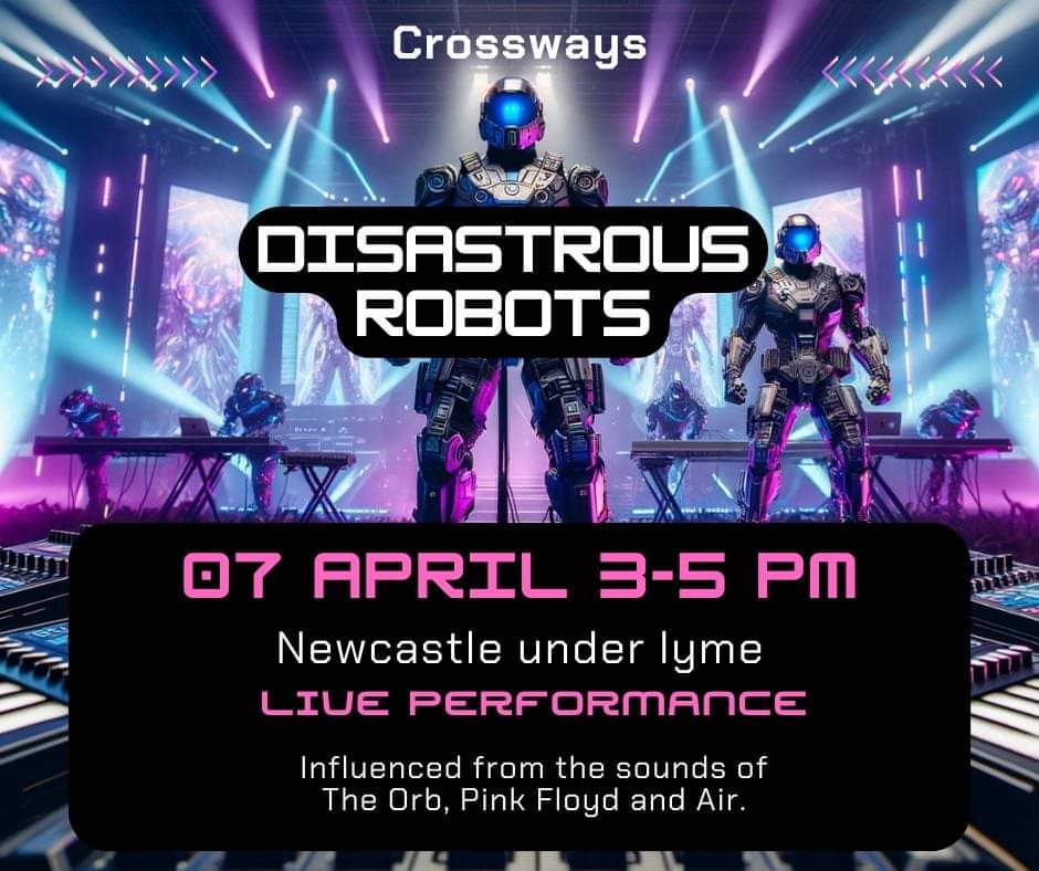 We've got something a bit special for you this afternoon. Disastrous Robots will be bringing some live electronica between 3pm and 5pm. Come give it a whirl!
