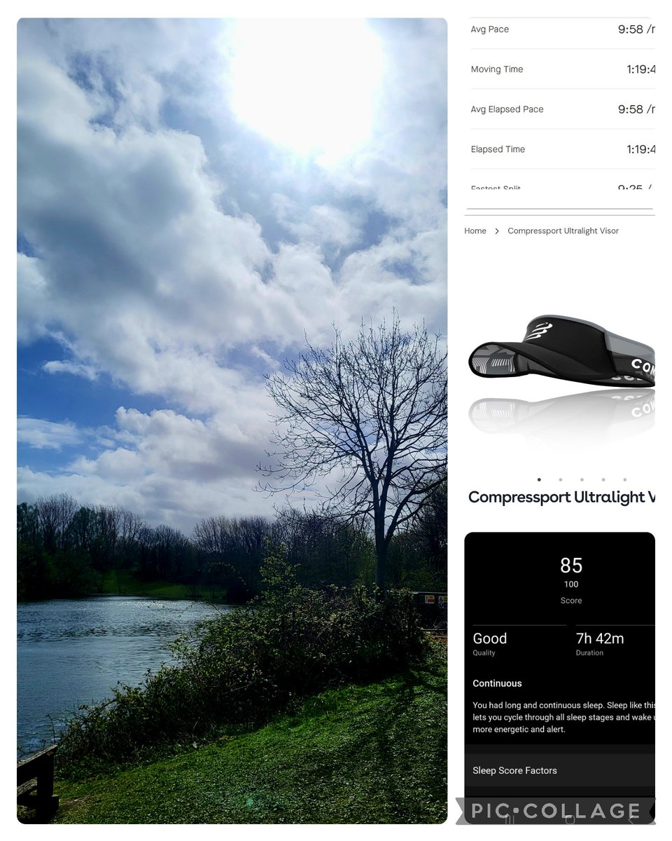 I chose a good day to test out my new visor 💨💨💨💨🏃‍♀️ well in stayed in place 👏 & the bigger peak will hopefully reduce the freckles 😆 8 Sunday miles in testing conditions but it didn't rain, the sun almost came out 😎 & I slept well #running #Runday 🏃‍♀️