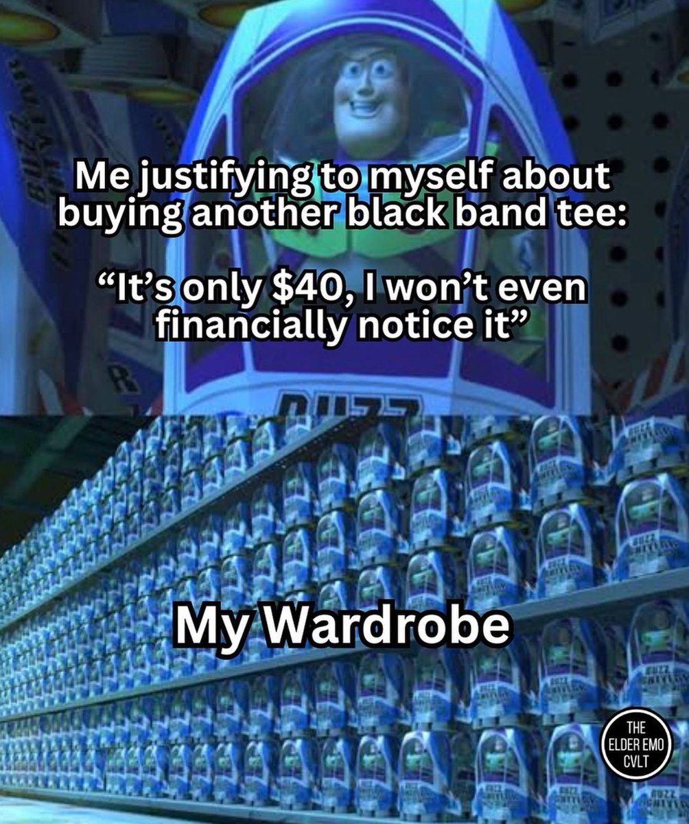 Black band tees are an essential 🖤🖤

Credit: @theelderremocvlt (Instagram)
