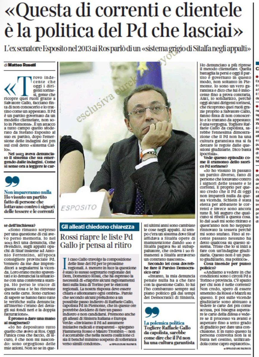 Una mia intervista su @CorriereTorino sulle vicende del @pdnetwork torinese. Un partito senza garantismo è un partito senza anima. Gli ipocriti sono la vera malattia di questo #pd