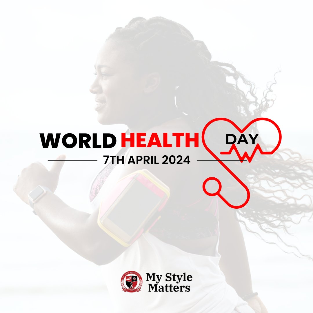 Happy World Health Day! Let's celebrate health together! Nourish your body, stay active, and support women battling breast cancer with us at info@mystylematters.org. Let's spread the word and support each other! #MyStyleMatters #WorldHealthDay #BreastCancerAwareness