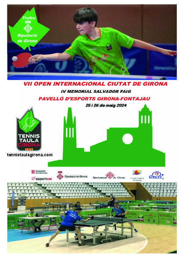 Obrim inscripcions del VII Open Ciutat de Girona 🏓🏓✨ Competició oberta a tothom, tanquem inscripcions el proper dia 👀 10 de maig‼️ tennistaulagirona.com ⁦@fcttcat⁩ ⁦⁩ ⁦@DiputacioGirona @adambertran @quimayats ⁦@esports_gi⁩