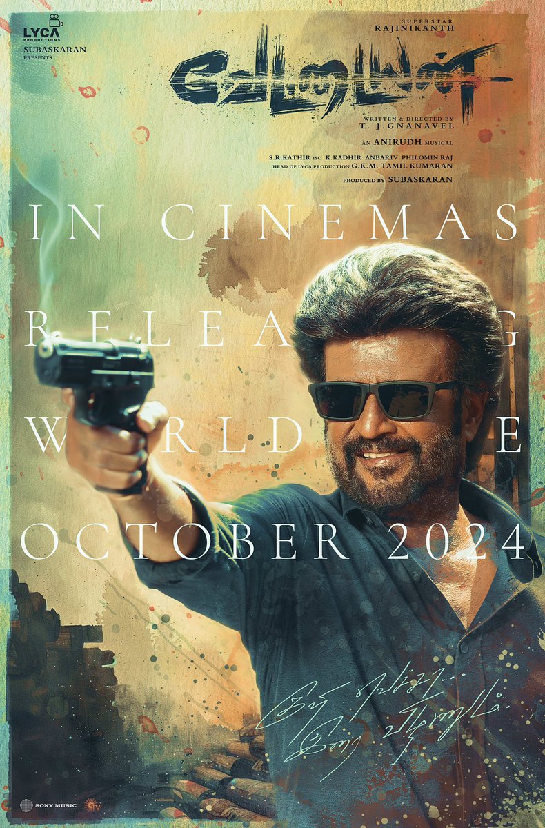 Rajinikanth in #Vettaiyan release Actober 2024 #TJGnanavel #Anirudh #LycaProductions