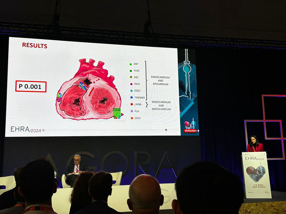 We are honoured to have <a href="/Eva_CabreraB/">Eva Cabrera Borrego</a> presenting our abstract "Unraveling the links between genetics and EPS phenotype of SMVT in LV and BiV arrhythmogenic cardiomyopathy"
 in the Young Investigator Award session at #EHRA2024 <a href="/seccCFyGenetCV/">Sección Cardiopatías Familiares y Genética CV SEC</a> <a href="/hospital_hvn/">HUVN</a>