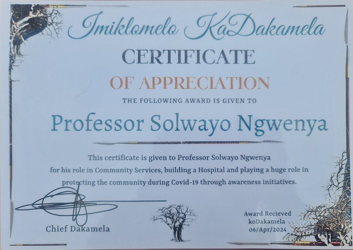 To the amazing Chief Dakamela of Nkayi, Matabeleland North, we are greatly humbled to be honoured by you on ancestral soil. You are the first ever person to honour us, and so befittingly wonderful for our work that probably saved countless lives. A heartfelt thank you.