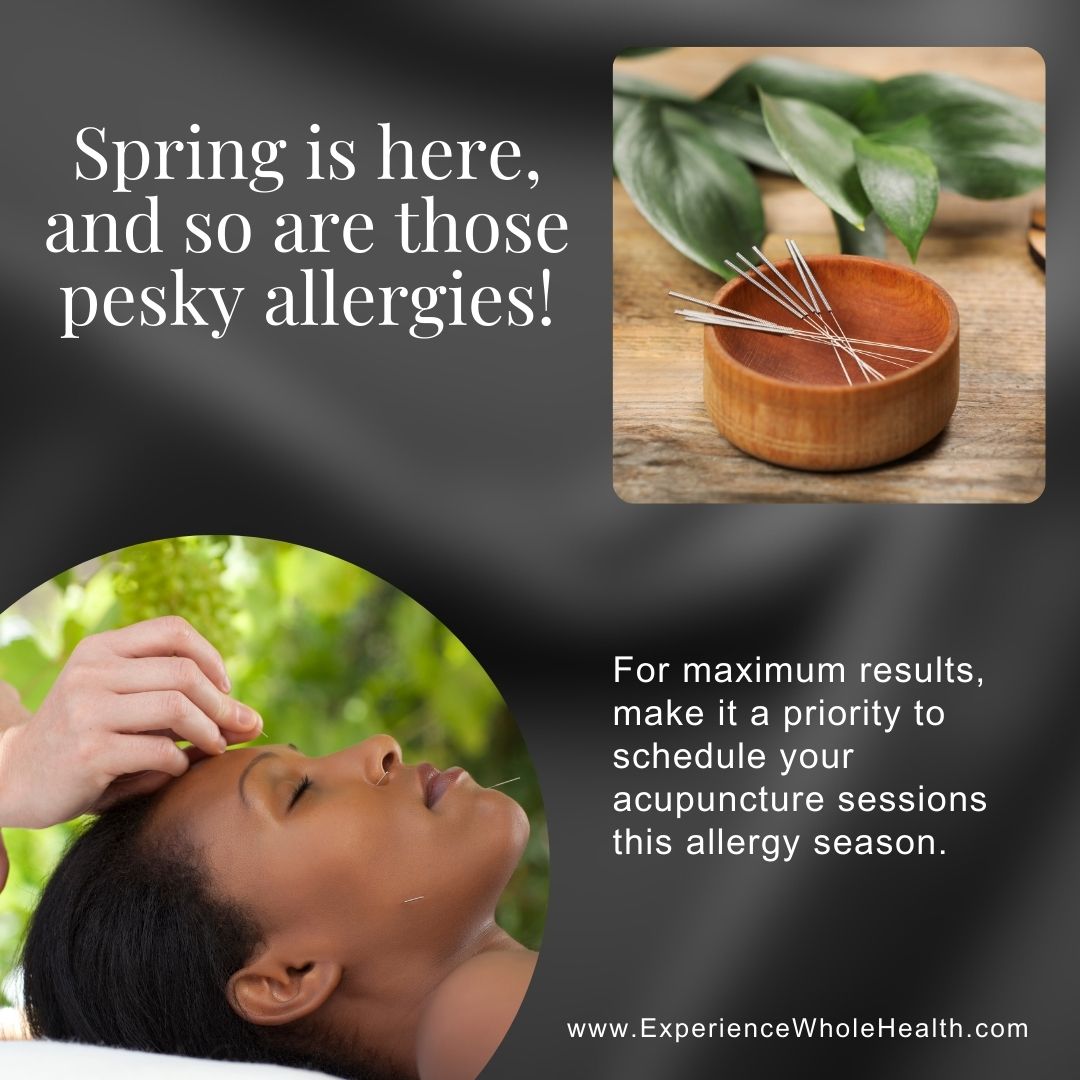 Embrace the beauty of spring without the sneezes! 🌸✨ Prioritize your health this allergy season with acupuncture sessions. Your well-being deserves it! #HealthIsWealth #AllergySeason #AcupunctureHeals