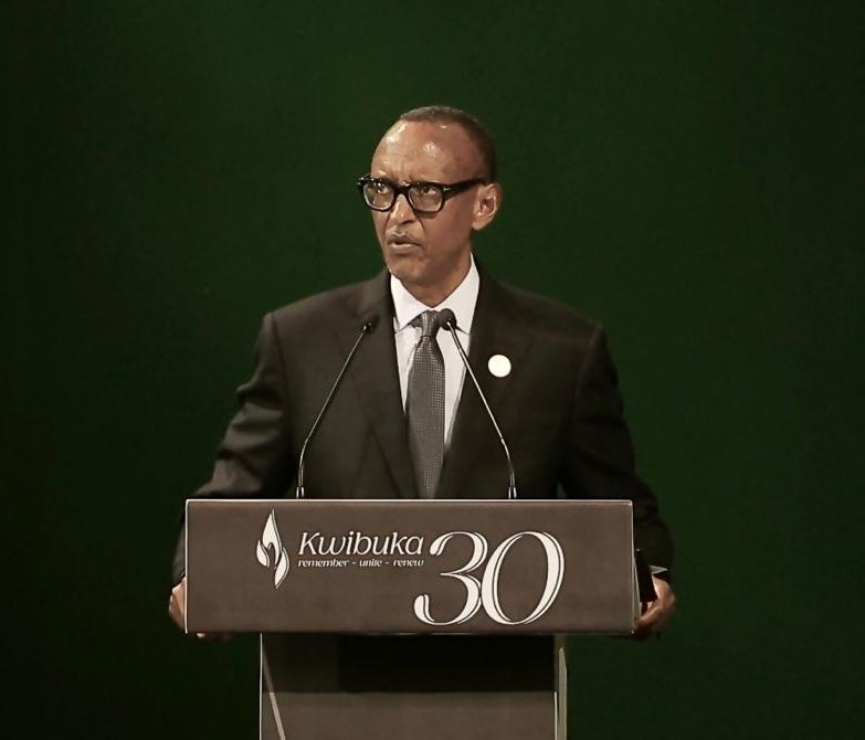 President #Kagame: We commemorate because these lives mattered to us. Rwandans cannot afford to be indifferent to root causes of genocide. 'We will always pay maximum attention. Even if we are alone.' #Kwibuka30