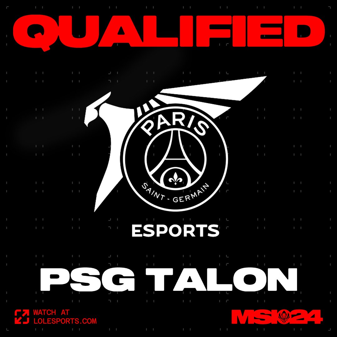 WELCOME TO #MSI2024: Congratulations to @PSG_TALON_LOL on winning the #PCS Spring Final and qualifying for the 2024 Mid-Season Invitational!