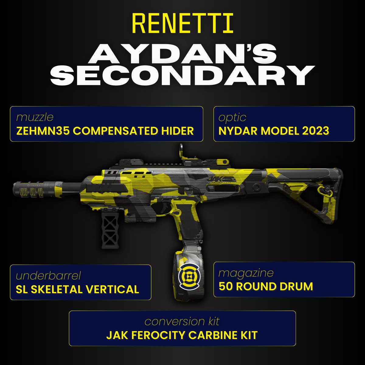 CODMunityGG's tweet image. 🥇 TOURNEY LOADOUT BY @AYDAN 🥇

This is the loadout he's using, and he won the first map of the @Subliners tourney, which is happening right now!

⚡️ SOA Subverter with thermal optic to counter smokes.
⚡️ Renetti Conversion kit with broken TTK. 

#Warzone