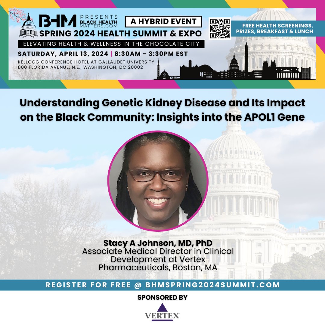 Yes, genetics can play a significant role in the development of kidney disease. Let's learn more about the APOL 1 and what is on the horizon for patients and caregivers. Register now: bhmspring2024summitandexpo.vfairs.com #BlackHealthMatters #BHMSpringSummit24