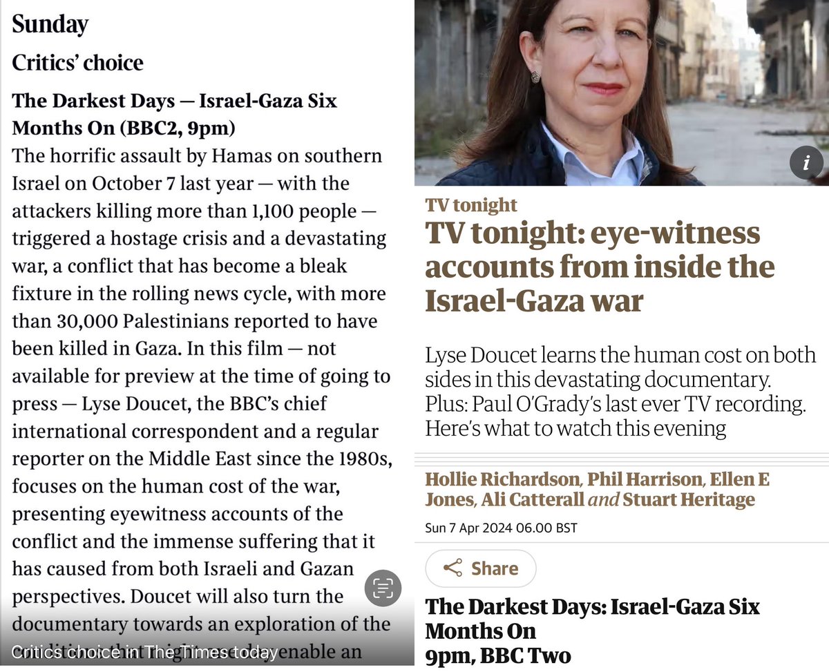 Powerful hard to watch accounts of #Oct7 & #IsraelGazaWar tonight BBC2 2100 bst ⁦@BBCArabicDocs⁩ ⁦Zygote Films