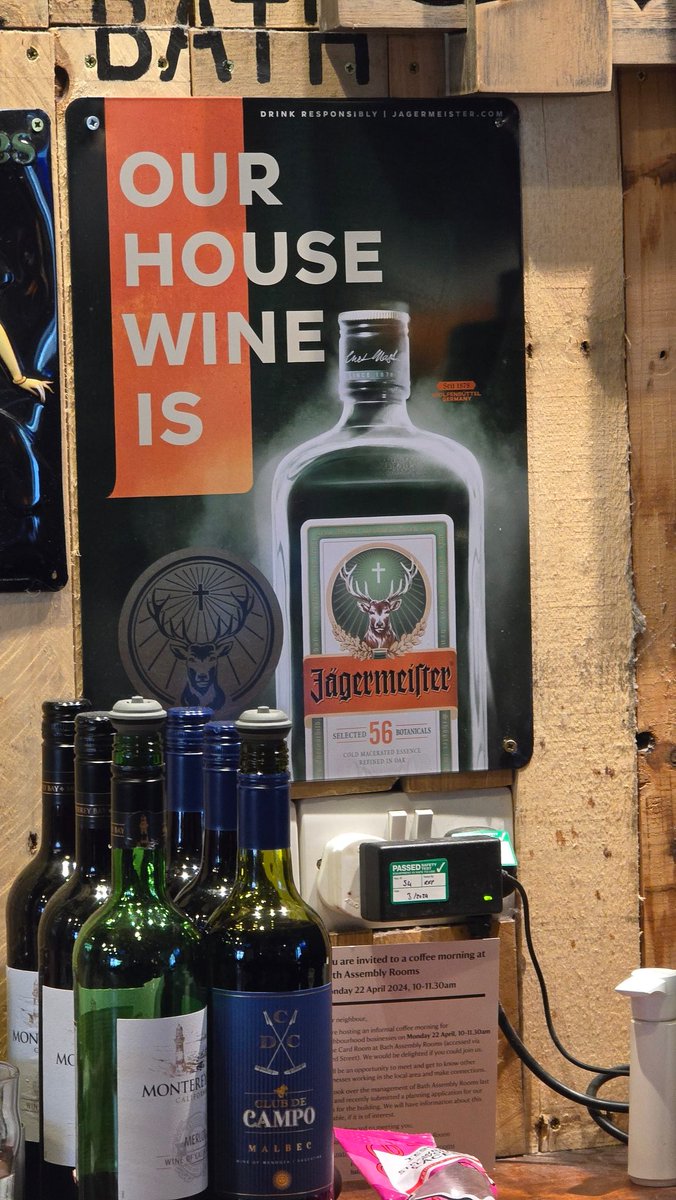 Old American tourist in a locals pub I'm in sees a sign for Jagermeister (see image) and was talking to his wife 'ooo that looks good, should we get some, is that like a strong European wine or something?' I had to step in and explain but wish I had schadenfreuded instead 🤣