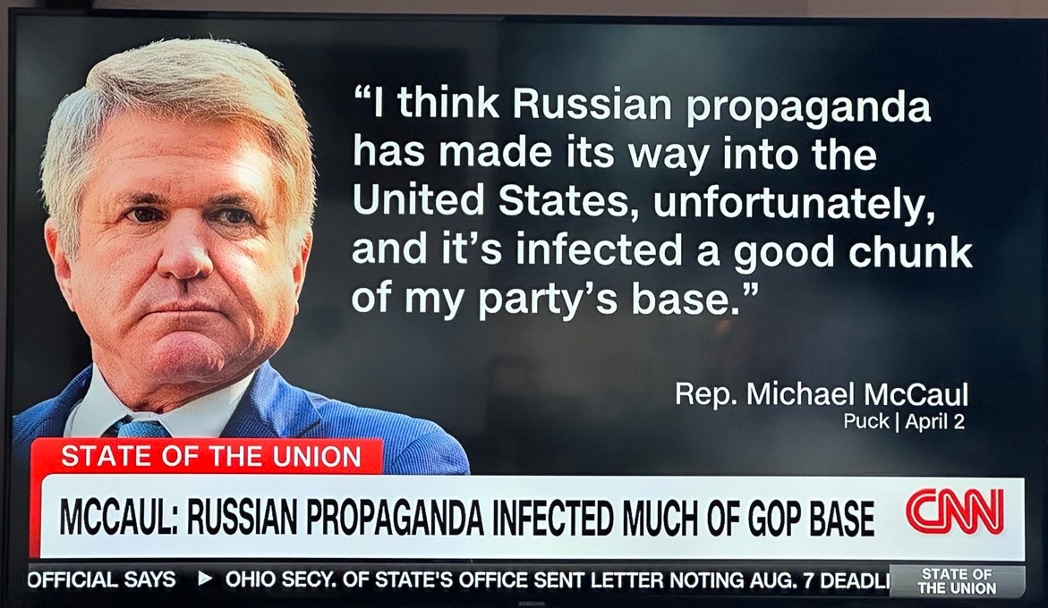 The Republican Chairman of the House Foreign Affairs Committee says the Republican base has been infected with Russian propaganda. #moleg #mogov