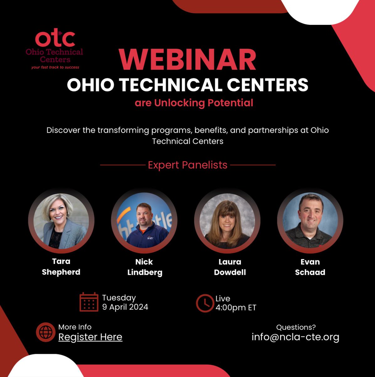 Tuesday April 9th from 4-5 PM ET: This webinar is designed to provide an overview of opportunities and insights in adult education through Ohio Technical Centers. Reserve your spot now and be a part of this enlightening journey with OTCs! #Careerteched us06web.zoom.us/webinar/regist…