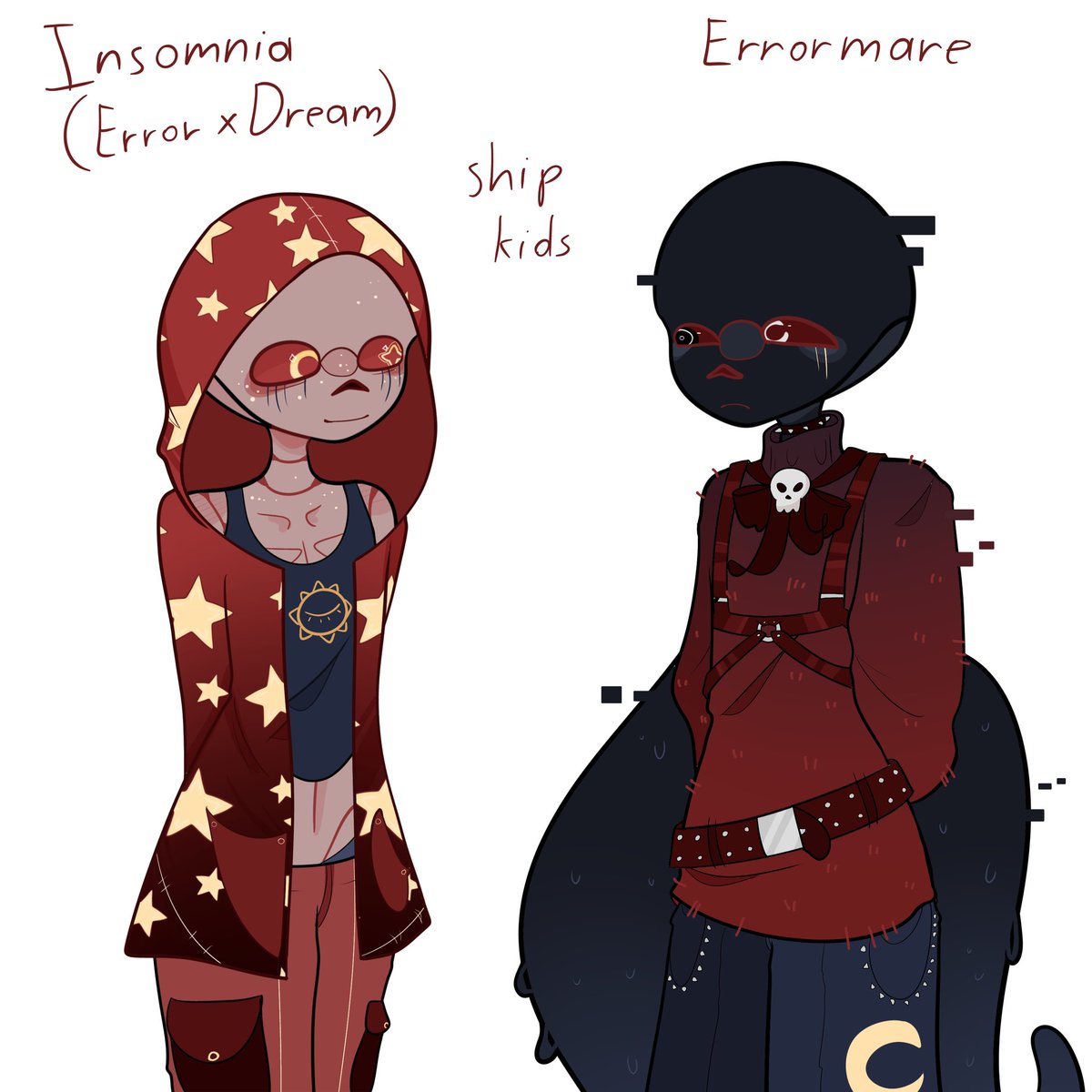 IT'S RANDOM SANS AU SHIP CHILD TIME! Here have insomnia and errormare! Give me some sans au rare pairs to draw ship children for!!! #sanscest #art