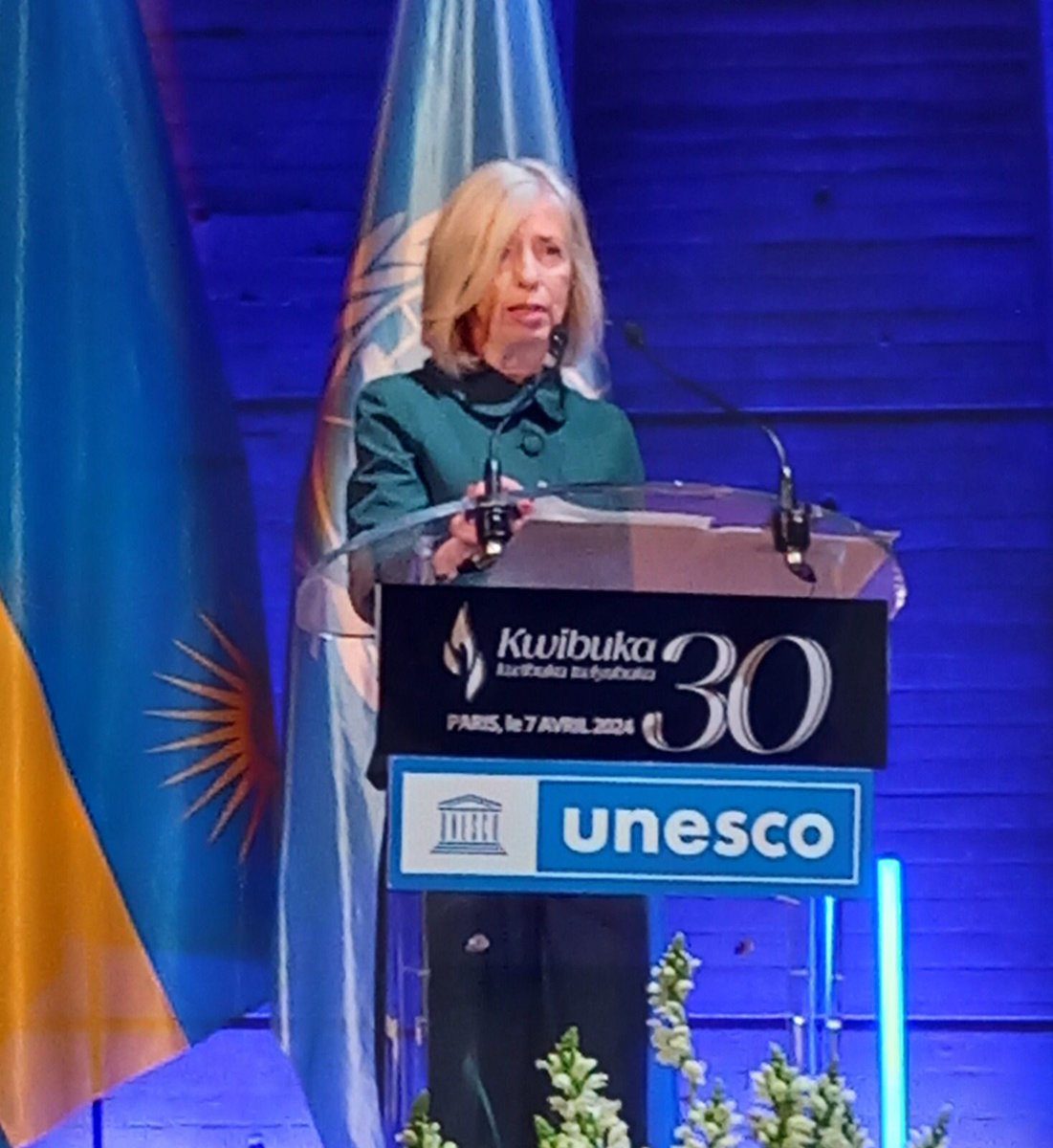 30 years ago, one of the darkest chapters in human history began: The genocide against the Tutsi in #Rwanda. At @UNESCO today, we commemorate the victims, reaffirming the importance of memory for lasting peace, & #education to #PreventGenocide. bit.ly/4aqtlvs #Kwibuka30