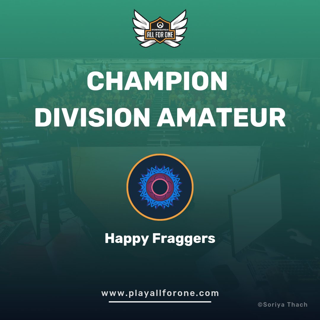 Félicitations à nos champions Amateur #OAFO7 ! 

🔥 Happy Fraggers 🔥

Ils ont été battu une 1ère fois par les Schopenhauer en winner bracket hier, mais ils sont revenu en force pour arracher le titre ! 

Une belle victoire en 4-1 casté par <a href="/MossieurN/">MossieurN</a> et <a href="/falagraf/">Falagraf</a>