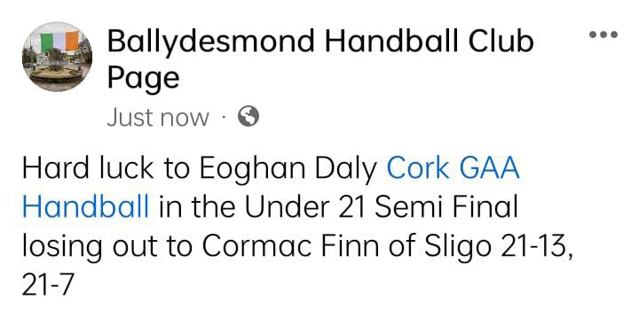 Ballydesmond Handball Club tweet media