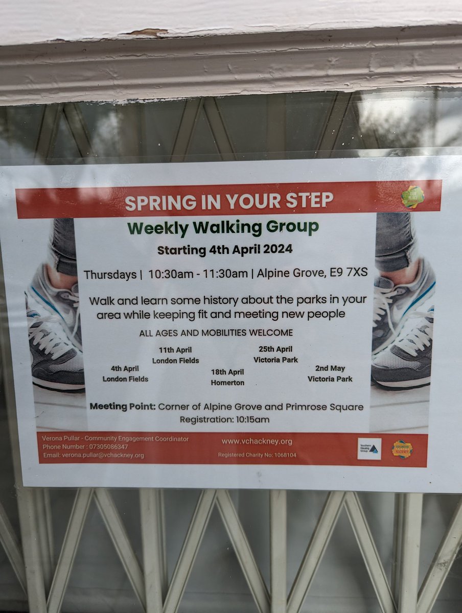 All welcome! New walking group, via @ourplacehackney great to see so much positive activity going on here. @VCHackney