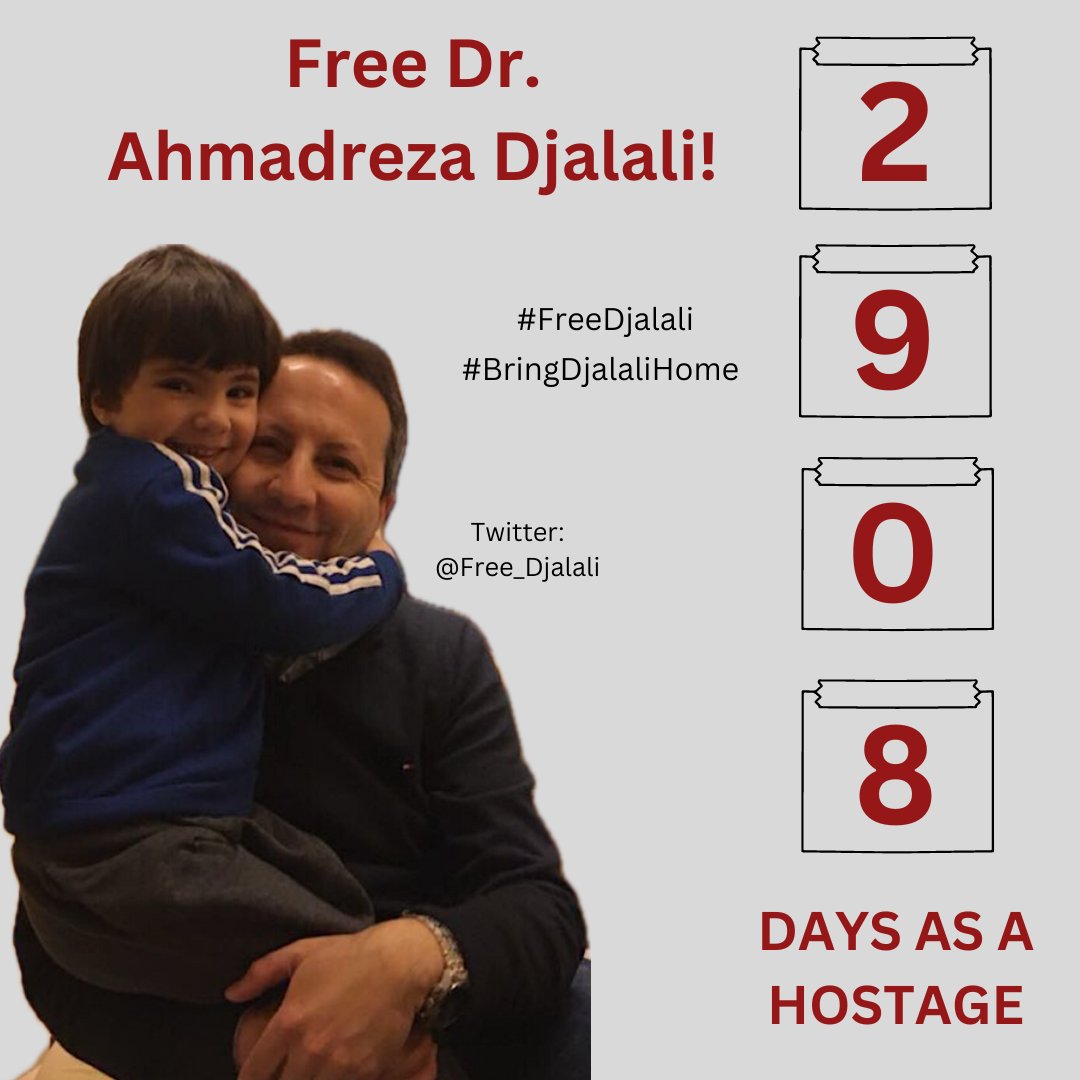 Today marks 2908 (!) days and soon 8 years since Dr. Ahmadreza Djalali, Swedish and EU citizen, was arbitrarily detained and has been ever since held hostage in Iran. We demand his freedom and we demand the Swedish government to act NOW to #FreeDjalali and #BringDjalaliHome