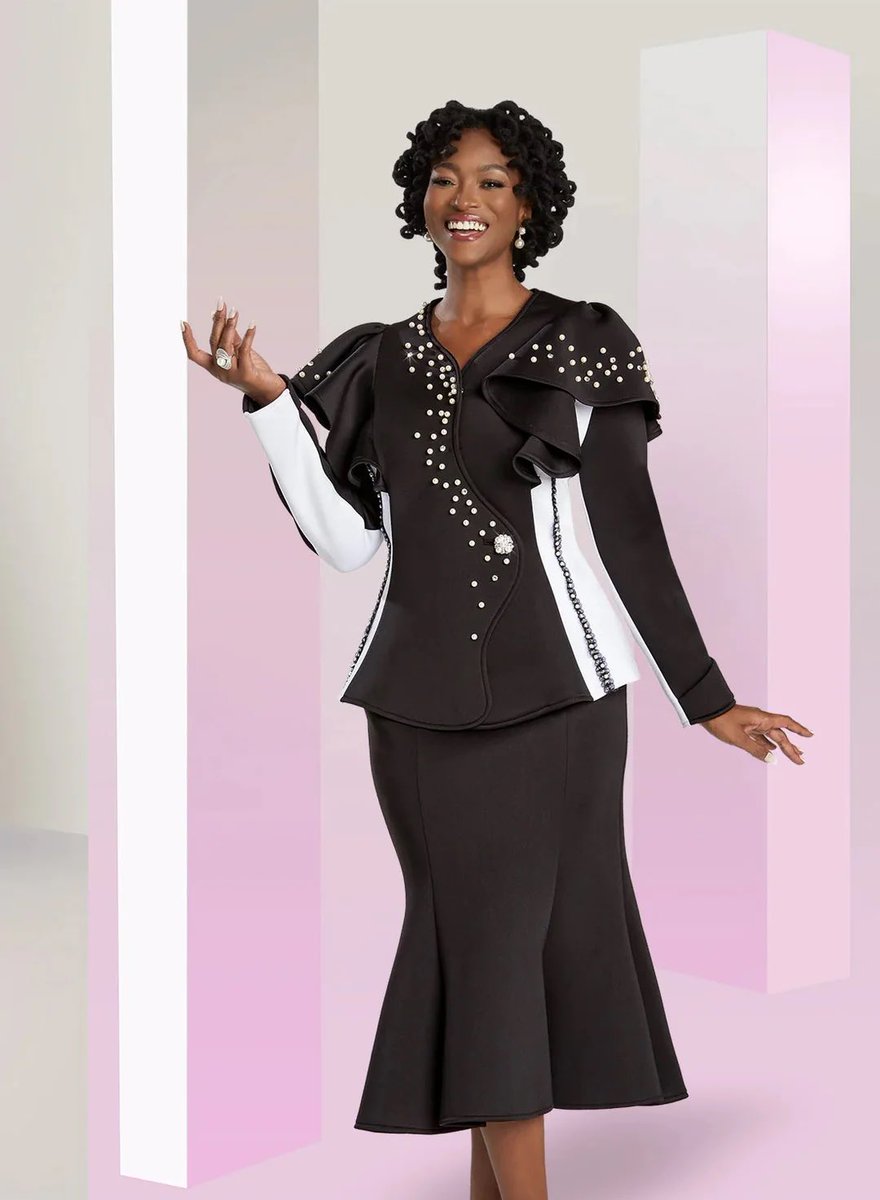 Donna Vinci 12098 Black Scuba Skirt Suit 
divasdenfashion.com/products/donna… 

#DivasDenFashion #DonnaVinci #blackskirtsuit #scubaskirtsuit #blacksuit #dinnerparty #pearls  #rhinestones #Galafashion #funeralfashion #flareskirt #colorblock #luxefashion #curvygirlsrock #cogicgrand #curvygirls