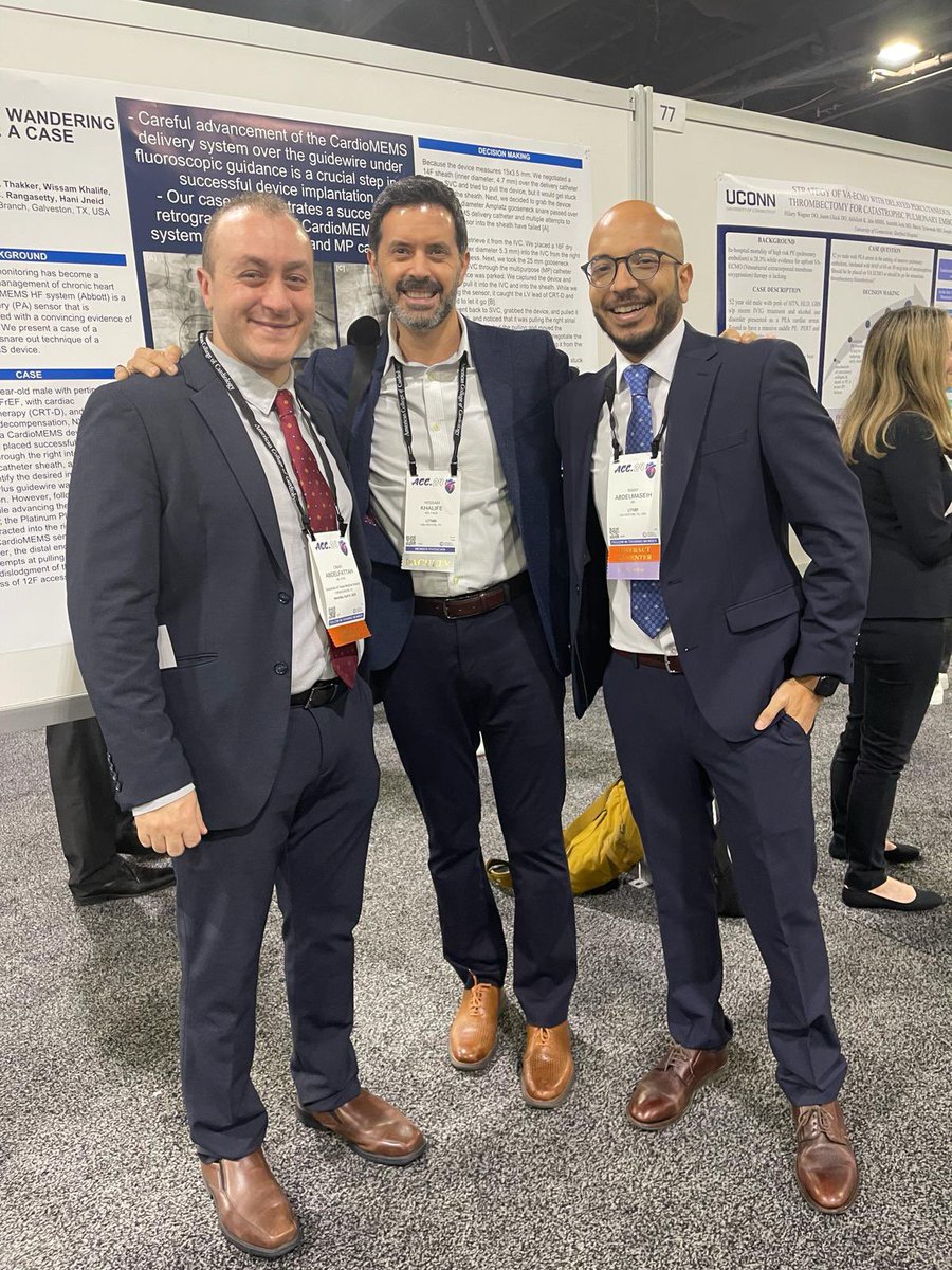 Looking good, guys 👍 another UTMB poster spotted! Our first year fellow @AbdelfattahMD, our PD Dr. Khalife, and one of our future chief fellows, Ramy! #ACC24 #ACCFIT @txchapteracc @ACCinTouch @docHJ